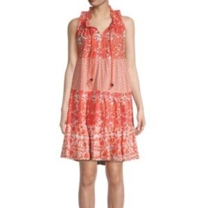 Chelsea & Theodore Red and White Floral Mini Dress